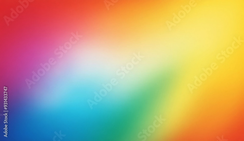 Abstract rainbow gradient background with blurred colors in yellow, orange, red, green, blue, and purple.