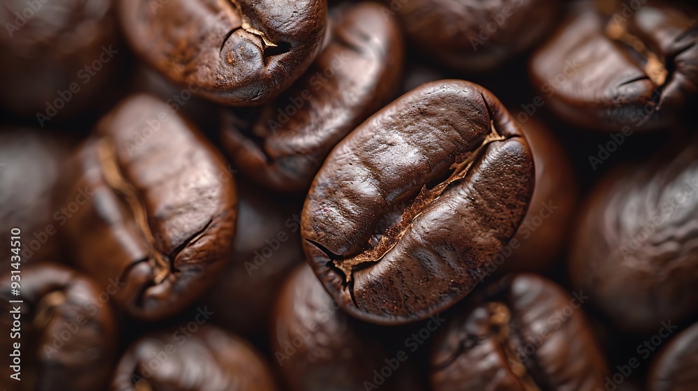 roasted coffee bean background top view : Generative AI roasted coffee bean background top view : Generative AI