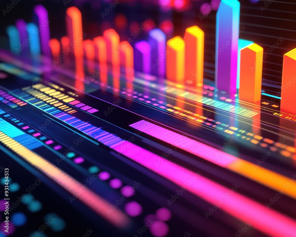 Consumer behavior trends, data visualizations and charts, 3D illustration Consumer behavior trends, data visualizations and charts, 3D illustration