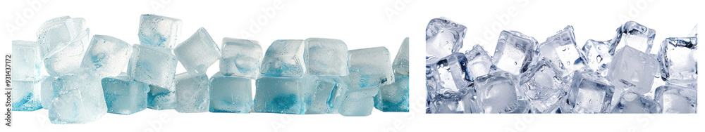 Ice cube png cut out element set Ice cube png cut out element set