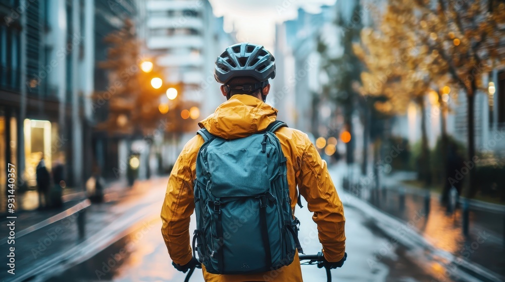 Cyclist in urban environment Cyclist in urban environment