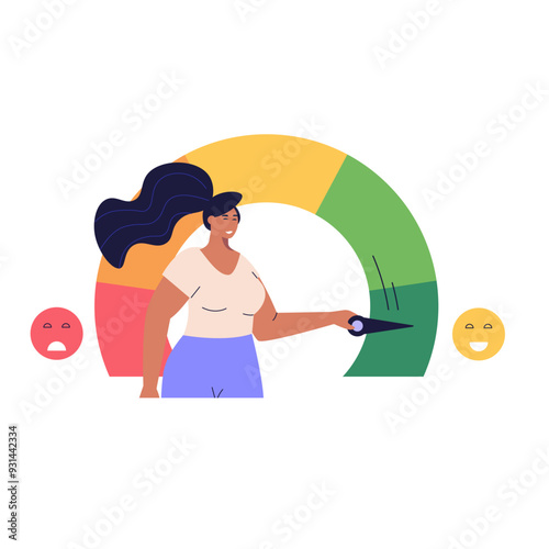 Customer Satisfaction Survey Clients Choosing Satisfaction Rating with Good and Bad Emotions. Concept of Client Feedback, Online Survey, Customer Review. Vector illustration for Web Design