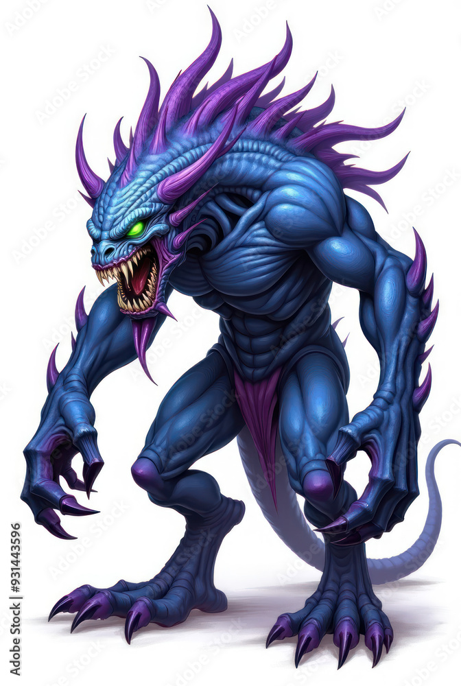 Fototapeta premium Demonic Creature of Dark Fantasy , dark fantasy aesthetic, high-detail illustration, epic fantasy artwork, character concept art, rich color palette, dark and gritty style.