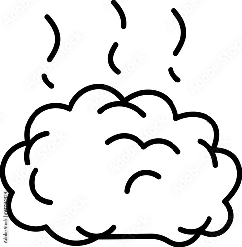 Brainstorm icon. Linear style. Brain symbol.