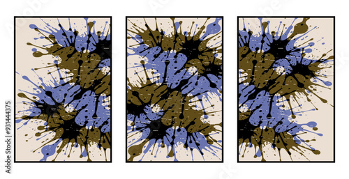 Set of 3 Abstract pattern. Illustration for printing on wall decorations. For use in graphics.