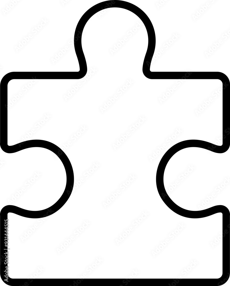 Puzzle icon. Solution symbol. Linear style. Puzzle icon. Solution symbol. Linear style.