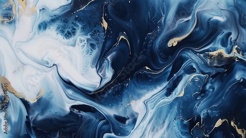 Abstract Blue and Gold Swirls