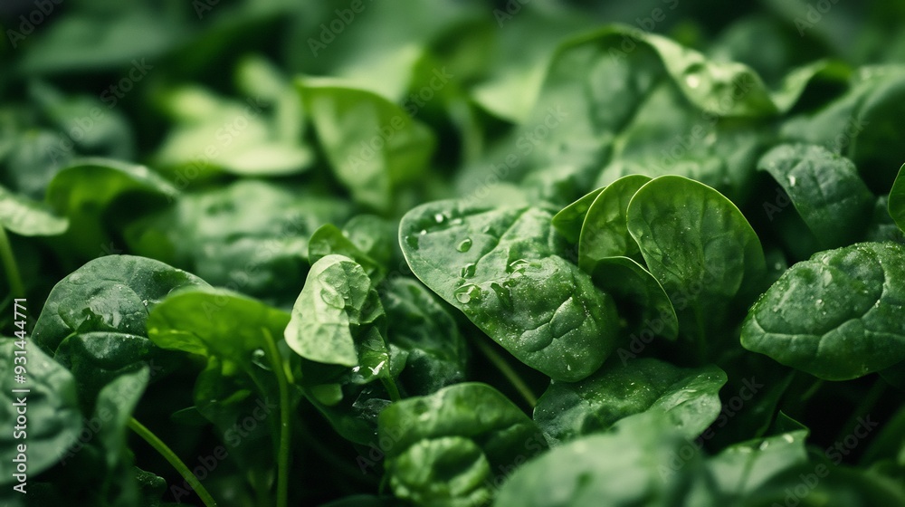 Close-Up of Fresh Spinach Leaves Close-Up of Fresh Spinach Leaves