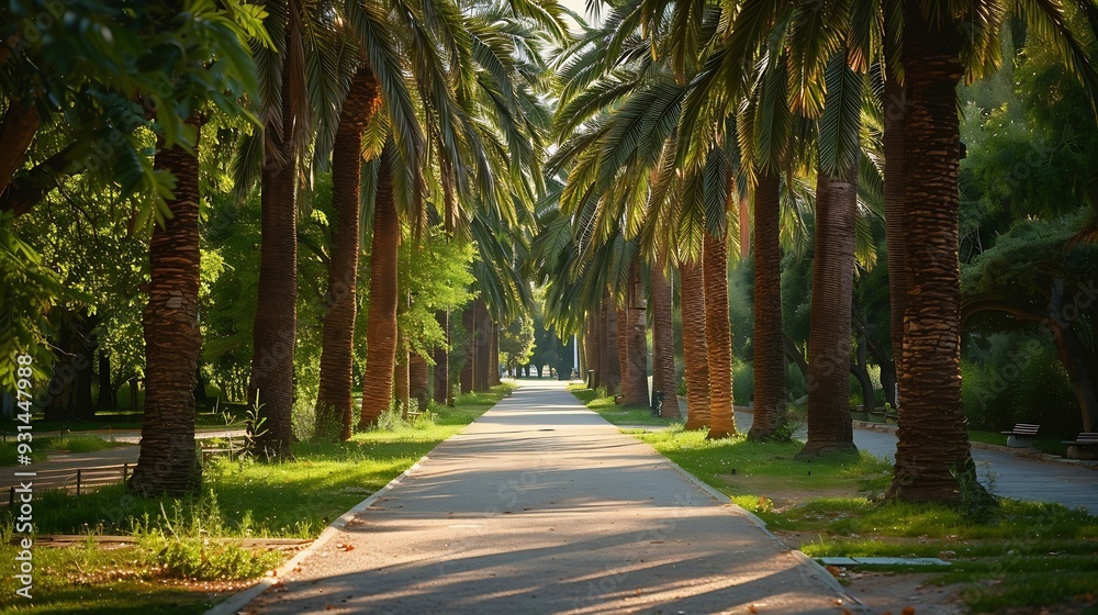 Palms in Athens Greece park 2023 summer : Generative AI Palms in Athens Greece park 2023 summer : Generative AI
