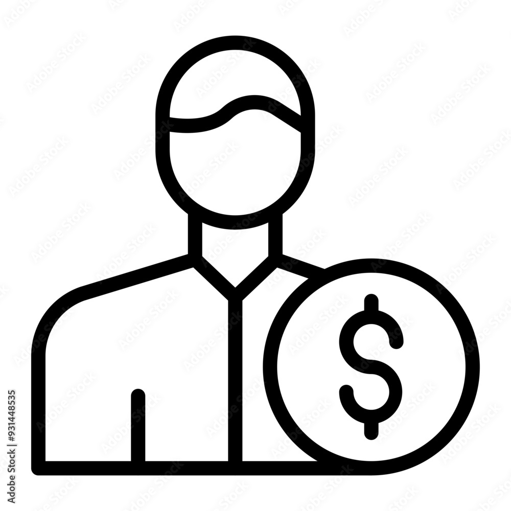 Financial Consultant Vector Line Icon Financial Consultant Vector Line Icon