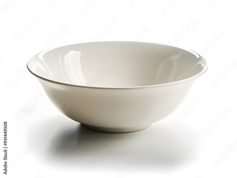 Simple white ceramic bowl on a plain background, perfect for food presentation and kitchen decor in minimalist style. Simple white ceramic bowl on a plain background, perfect for food presentation and kitchen decor in minimalist style.