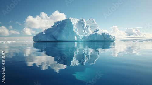 Iceberg floating in calm waters