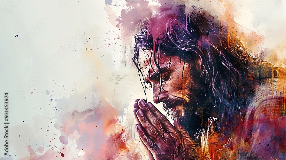 A creative and vividly colored abstract illustration showing a man deep in thought, with dynamic stroke and color usage emphasizing his contemplation and introspection.