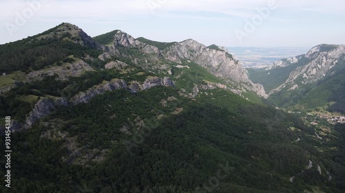 Amazing Aerial Summer Landscape of Vratsata pass at Balkan Mountains, Bulgaria photo