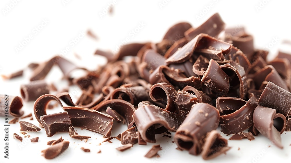 Chocolate Curls isolated on a white background : Generative AI