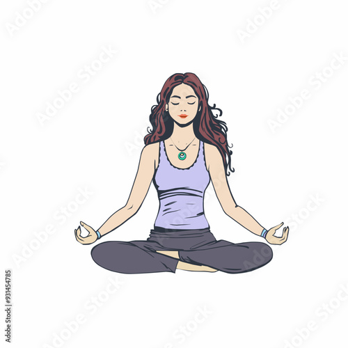 woman practicing yoga isolated on white 