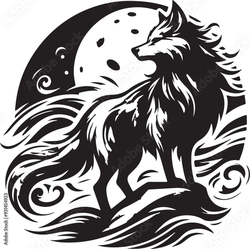 new wolf tattoo,  black and white wolf, new wolf design for t shirt-2024