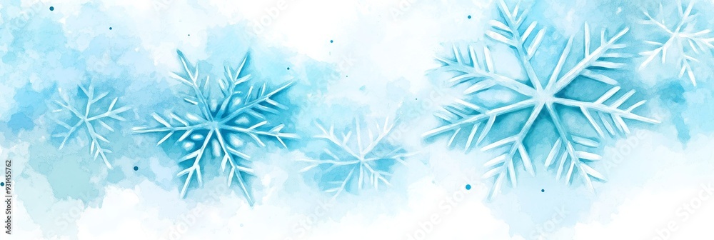 A blue background with snowflakes on it. The snowflakes are white and scattered throughout the background A blue background with snowflakes on it. The snowflakes are white and scattered throughout the background