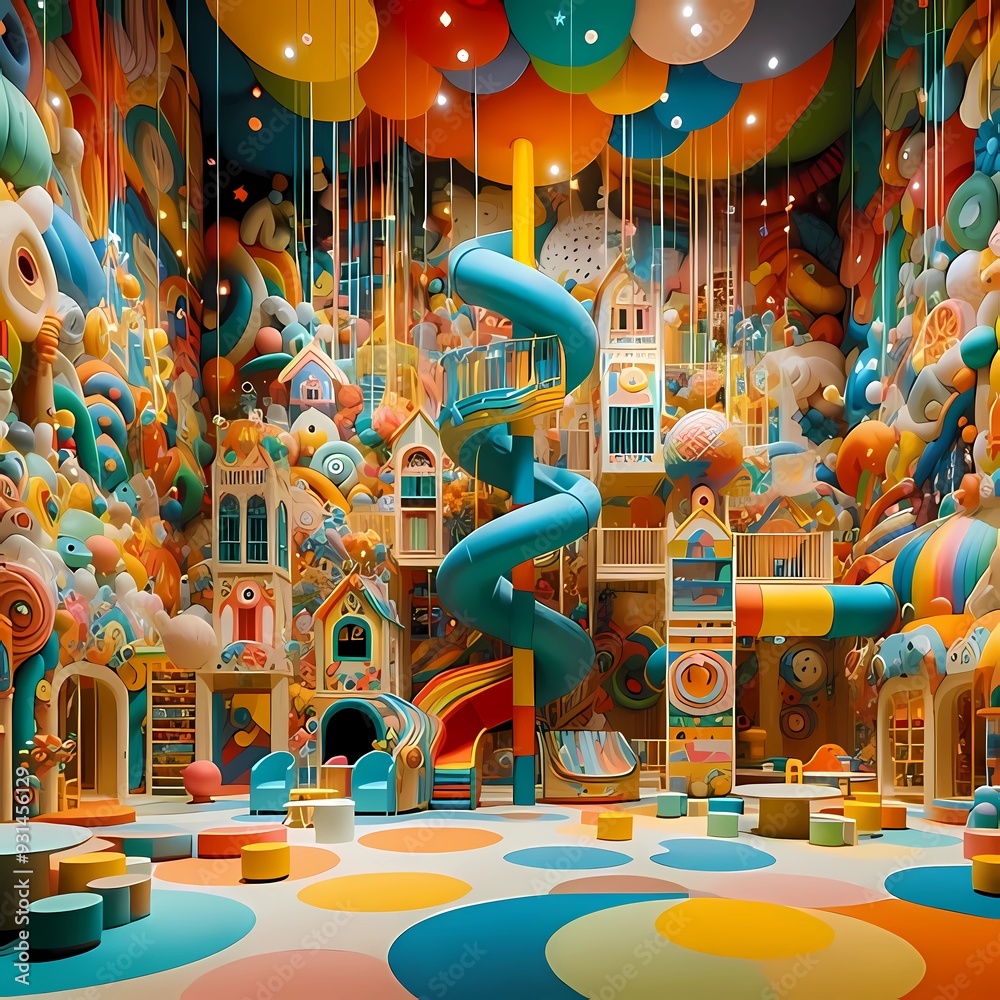 Colorful Children's Playroom Bright Furniture Creative Design