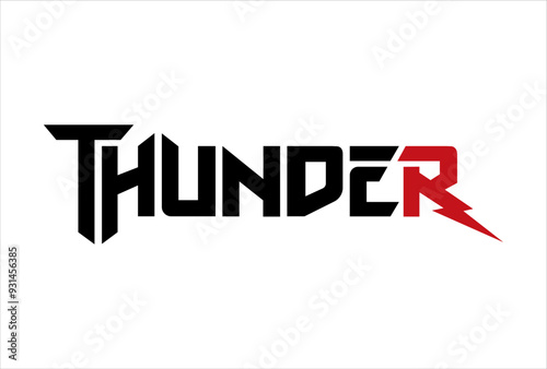 thunder typography logo icon design vector