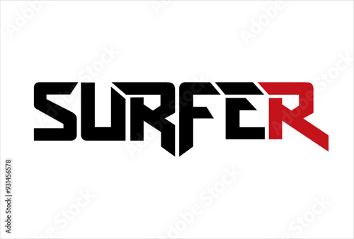 surfer typography logo icon design vector
