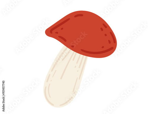 Red-capped bolete mushroom. Ideal for mushroom foraging, culinary designs, and nature-themed content. Vector illustration isolated on white background