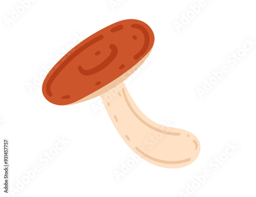 Russula red-capped mushroom. Ideal for mushroom foraging, culinary designs, and nature-themed content. Vector illustration isolated on white background