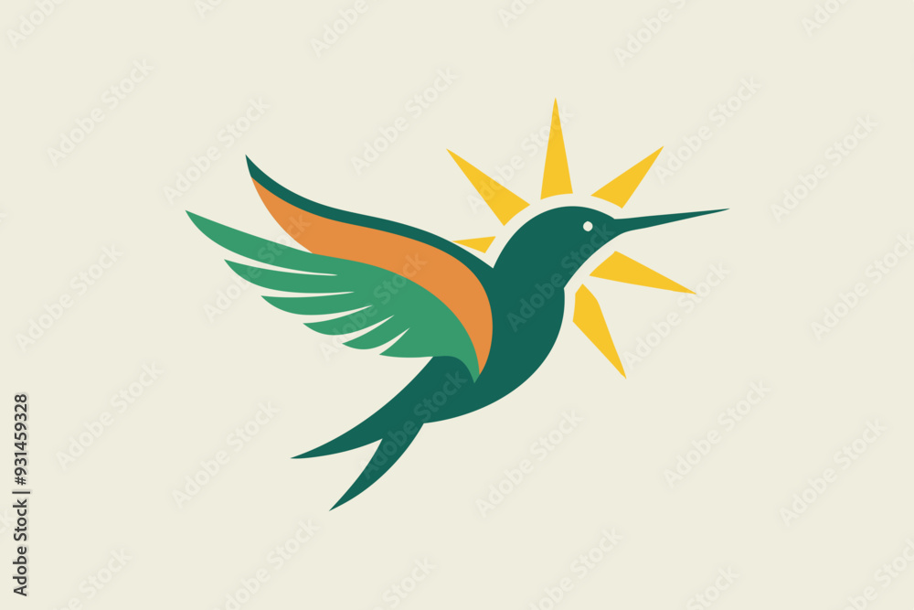 The hummingbird and sun logo is abbreviated The hummingbird and sun logo is abbreviated