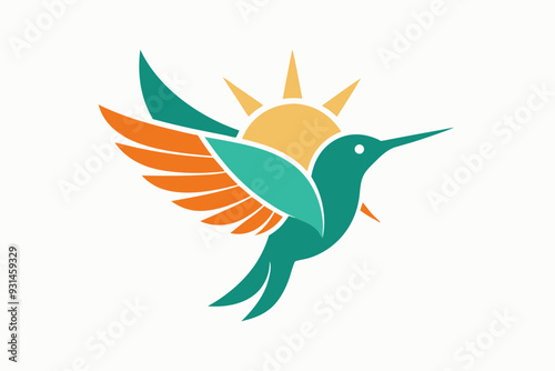 The hummingbird and sun logo is abbreviated