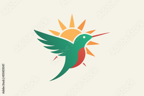 The hummingbird and sun logo is abbreviated