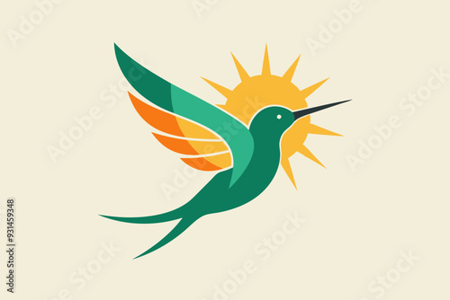 The hummingbird and sun logo is abbreviated