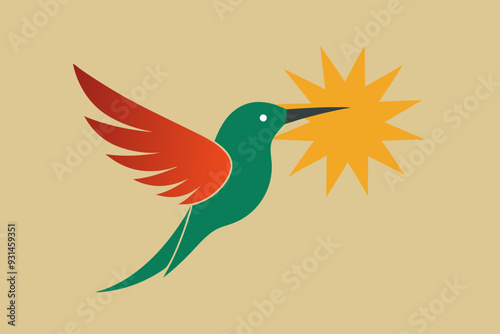 The hummingbird and sun logo is abbreviated