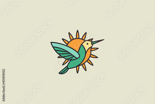 The hummingbird and sun logo is abbreviated