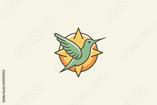 The hummingbird and sun logo is abbreviated