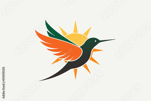 The hummingbird and sun logo is abbreviated