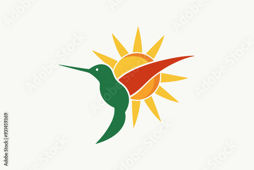 The hummingbird and sun logo is abbreviated