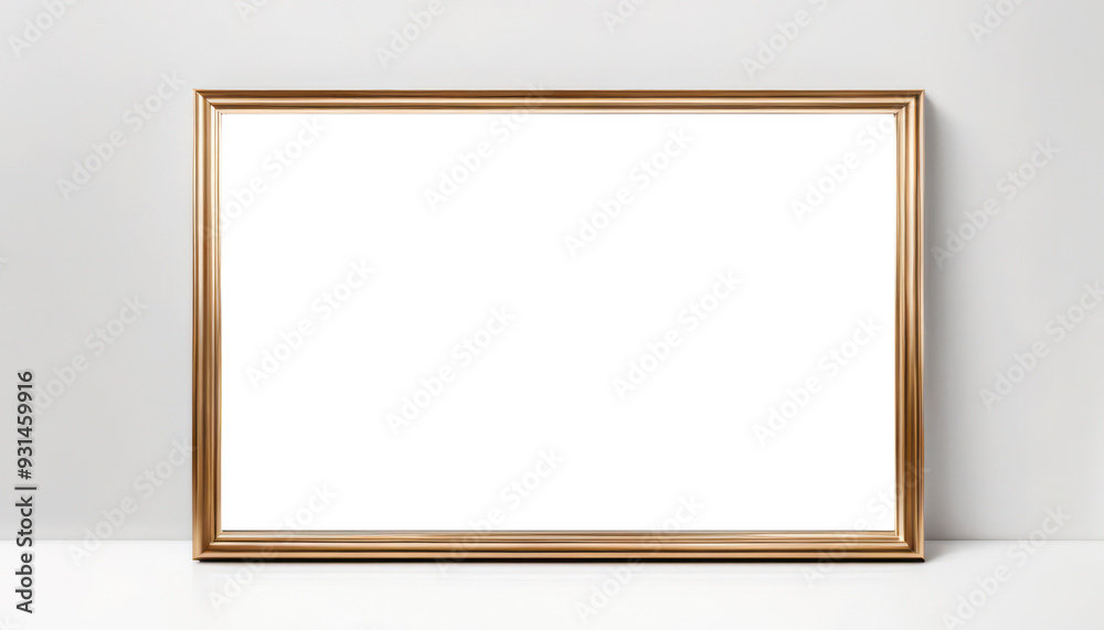 Black gold framed, white wall, mockup concept, cutout, png, minimal Black gold framed, white wall, mockup concept, cutout, png, minimal