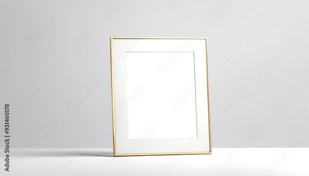 Gold frame with a black and white abstract design, minimal concept, cutout, png Gold frame with a black and white abstract design, minimal concept, cutout, png