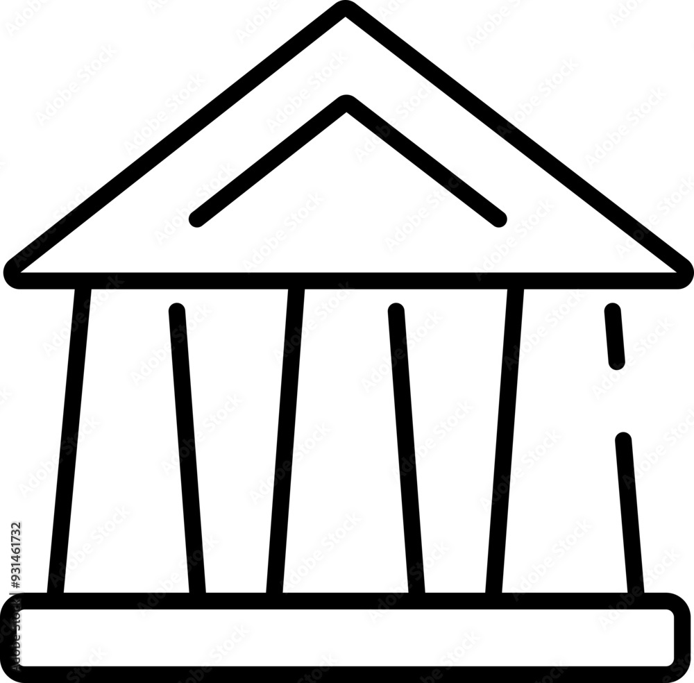 Fototapeta premium Bank icon. Architecture symbol. Linear style.