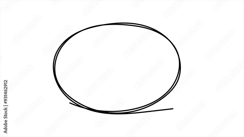 Hand drawn oval frame, circular selection, circle drawing animation. Oval frame, circular selection. Black line on white background and white line on black background. Hand drawn oval frame, circular selection, circle drawing animation. Oval frame, circular selection. Black line on white background and white line on black background.