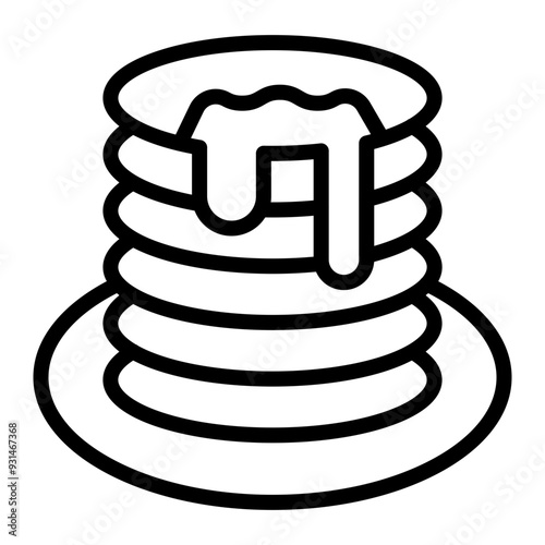 Pancakes Vector Line Icon