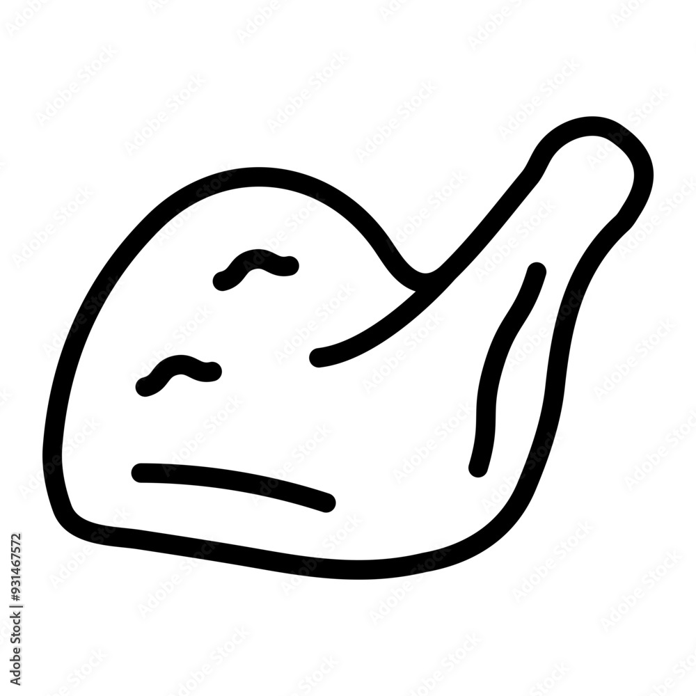 Obraz premium Chicken Leg Vector Line Icon