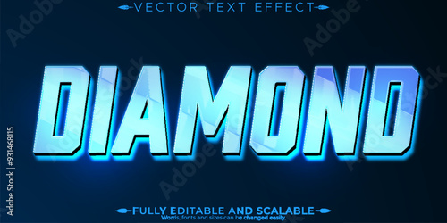 Diamond editable text effect, editable gem and jewel text style