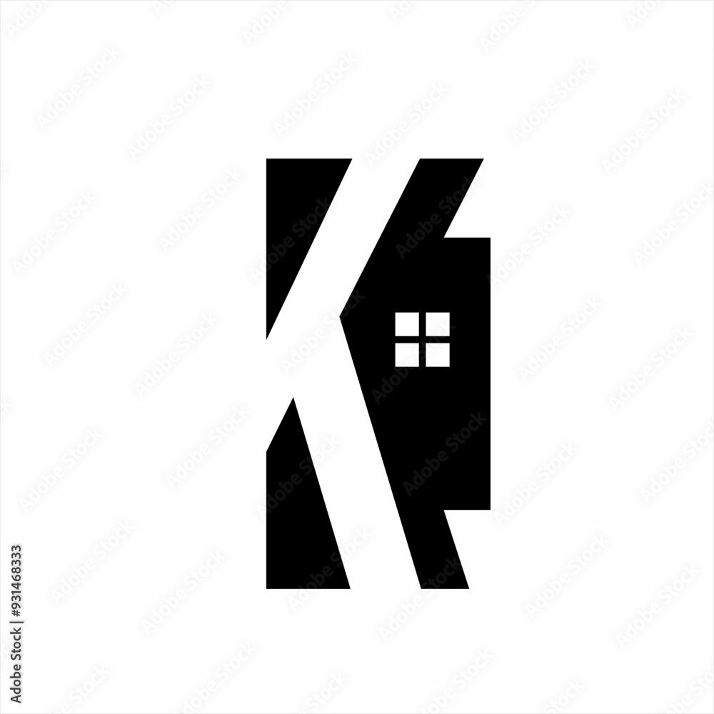 Real Estate logo design with unique letter K concept. Real Estate logo design with unique letter K concept.