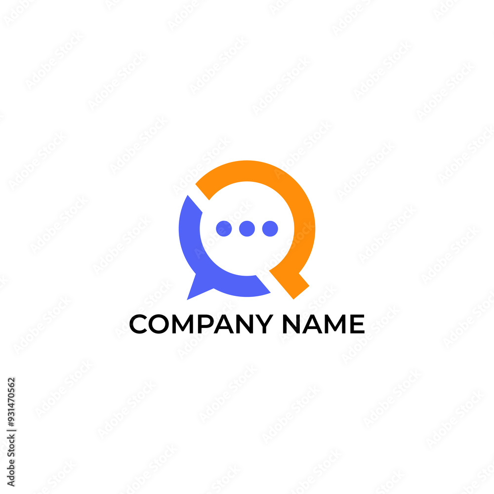 Creative letter P with chatting bubble logo design Creative letter P with chatting bubble logo design