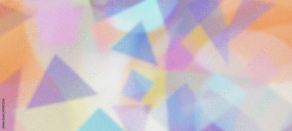 Colorful geometric shapes on grainy textured surface create abstract background Colorful geometric shapes on grainy textured surface create abstract background
