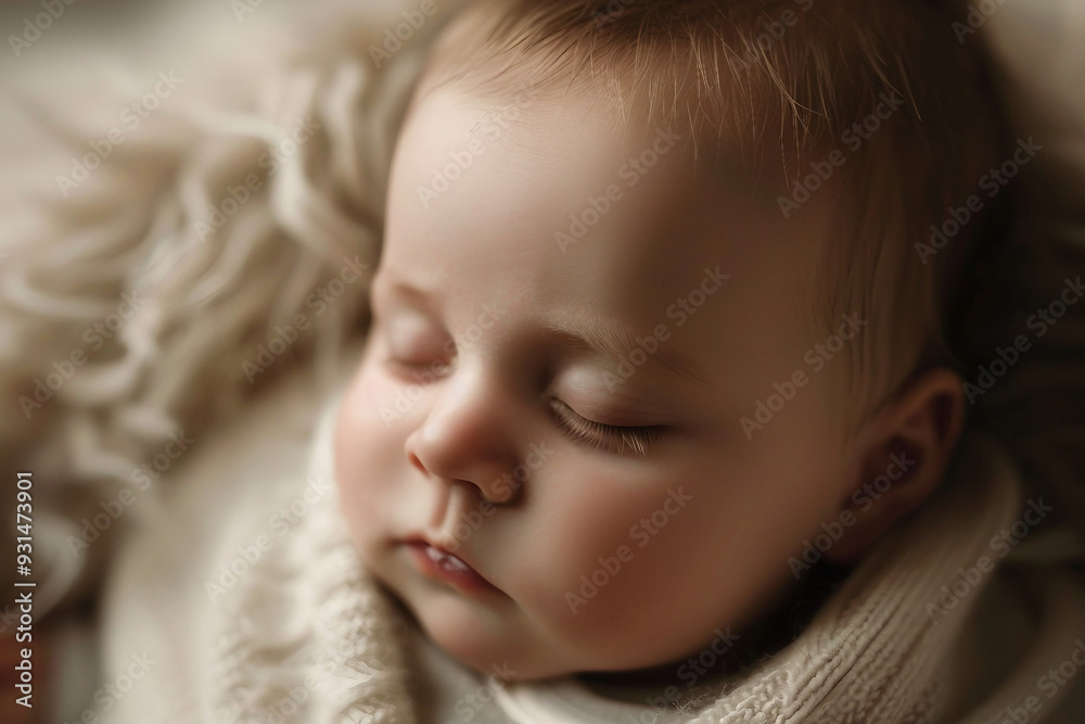 AI generated portrait of cute charming sleepy baby relax rest cozy bed AI generated portrait of cute charming sleepy baby relax rest cozy bed