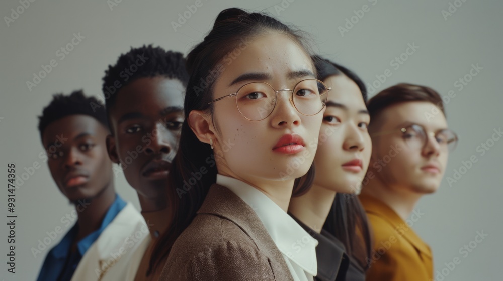 A group of young professionals exudes determination and readiness, symbolizing a bright future and collaborative spirit. A group of young professionals exudes determination and readiness, symbolizing a bright future and collaborative spirit.