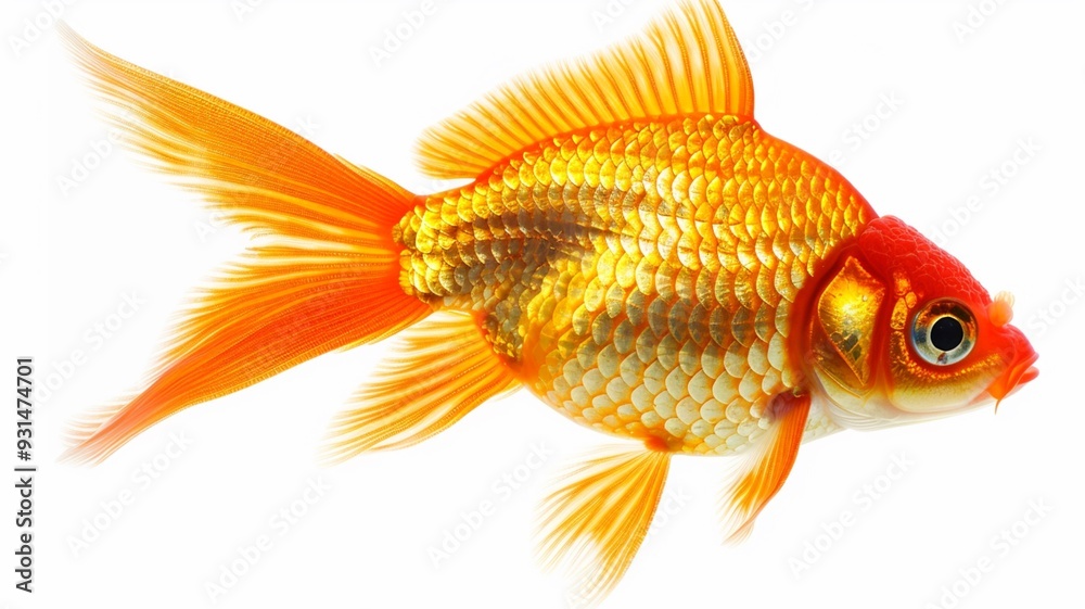 Goldfish isolated against white background image Goldfish isolated against white background image