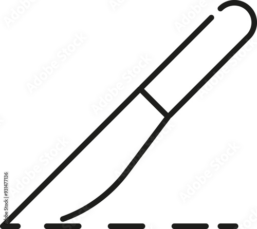 Knife icon. Medicine symbol. Linear style.